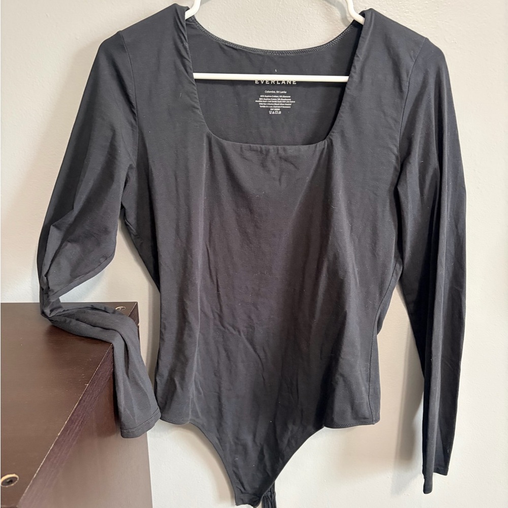 Everlane Charcoal Long Sleeve Bodysuit